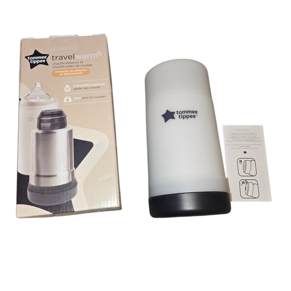 Tommee Tippee Travel Warm Bottle Warmer - White with Black Base 500mL